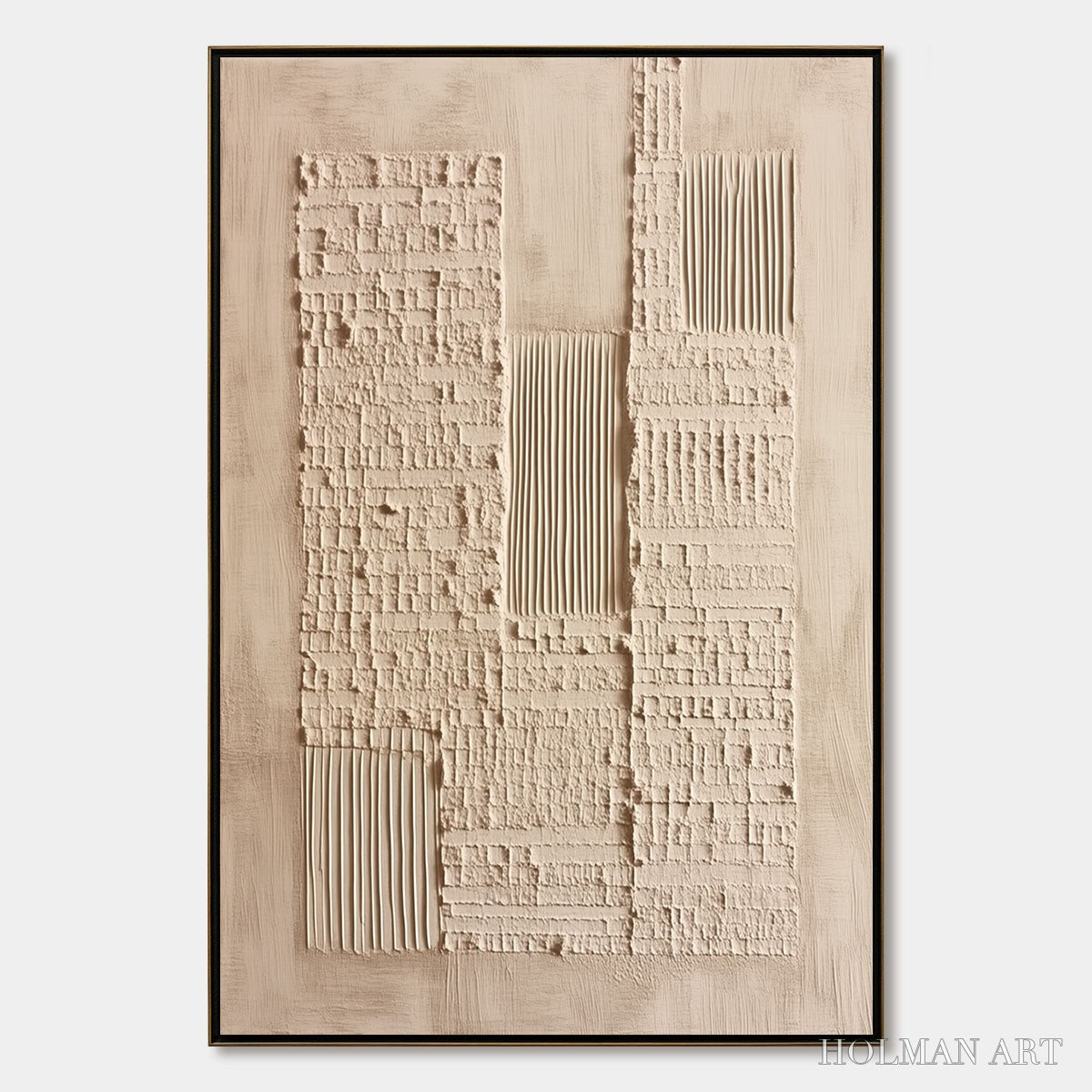 HOLMAN ART Urban Relic – Textured Minimalist Abstract Painting in Neutral Beige Tones - image 1