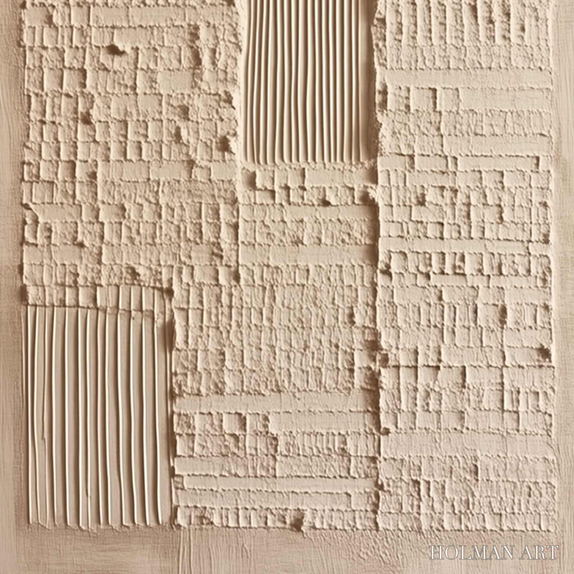 HOLMAN ART Urban Relic – Textured Minimalist Abstract Painting in Neutral Beige Tones - image 5
