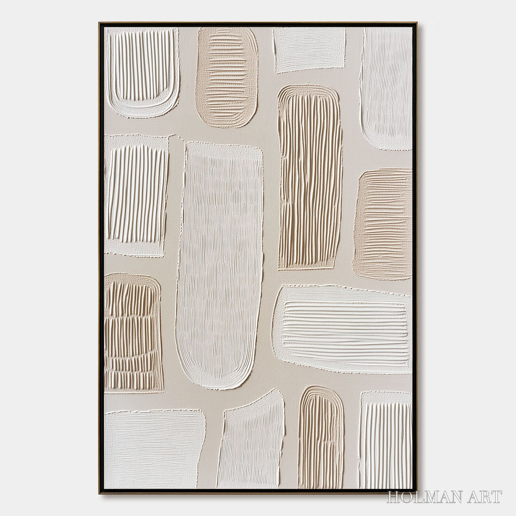HOLMAN ART Terraforms – Textured Wabi Sabi Abstract Painting in Neutral Tones - image 1