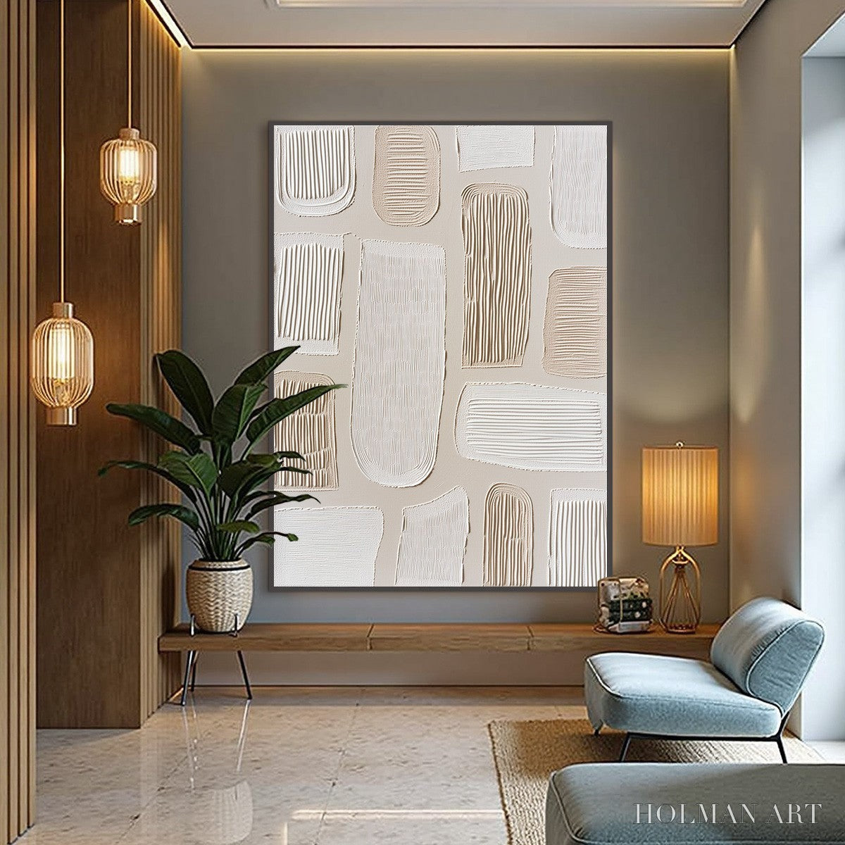 HOLMAN ART Terraforms – Textured Wabi Sabi Abstract Painting in Neutral Tones - image 4