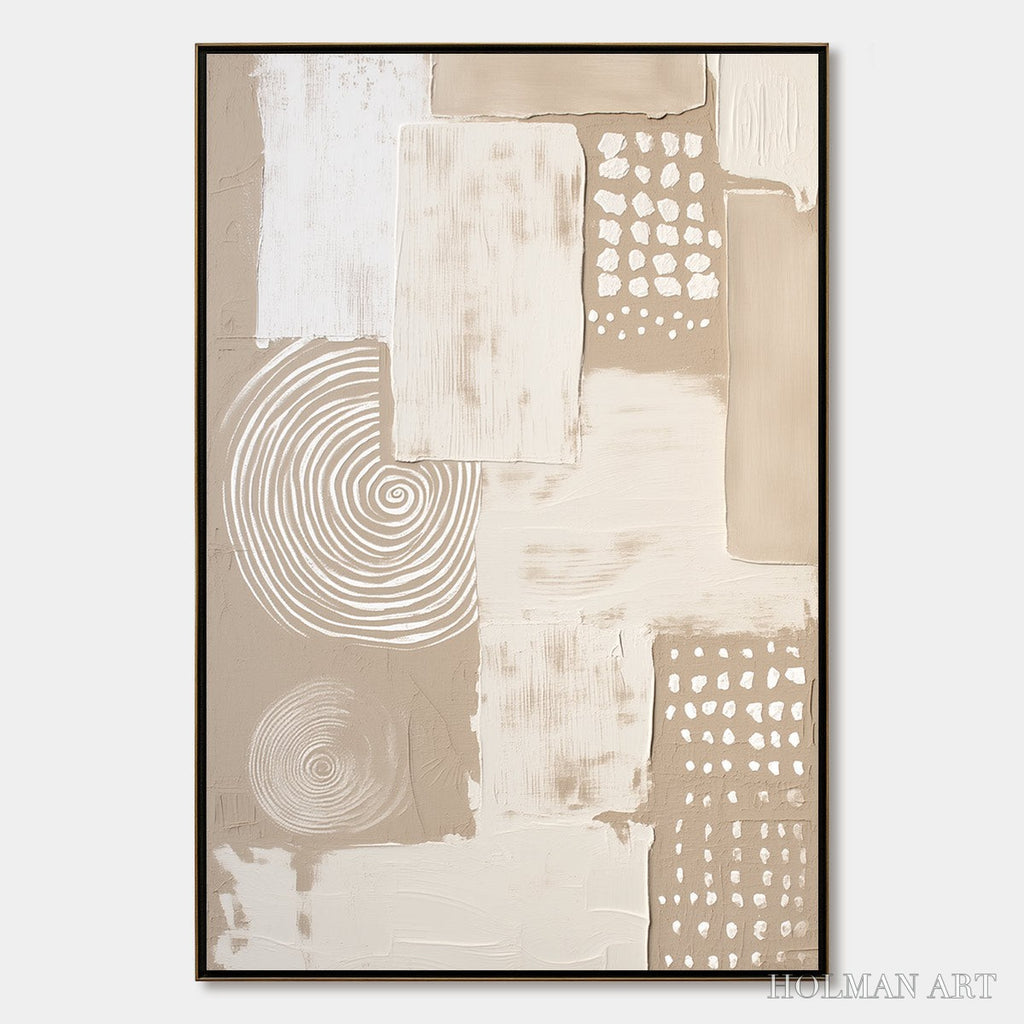 HOLMAN ART Zenith – Textured Wabi-Sabi Abstract Painting in Neutral Tones - image 1