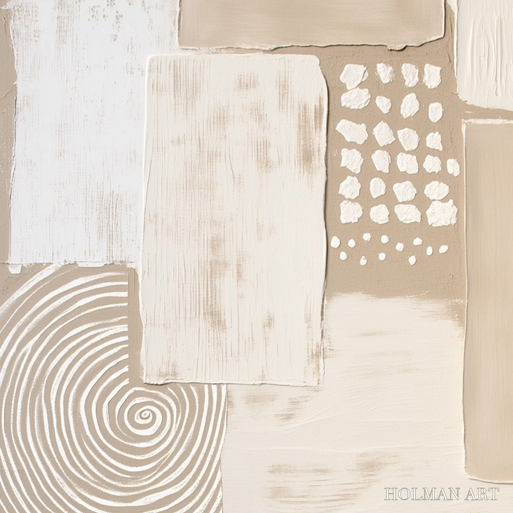 HOLMAN ART Zenith – Textured Wabi-Sabi Abstract Painting in Neutral Tones - image 3