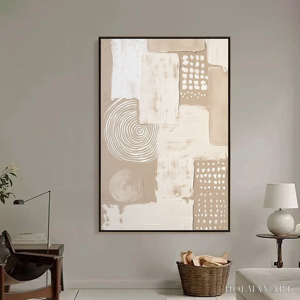 HOLMAN ART Zenith – Textured Wabi-Sabi Abstract Painting in Neutral Tones - image 6