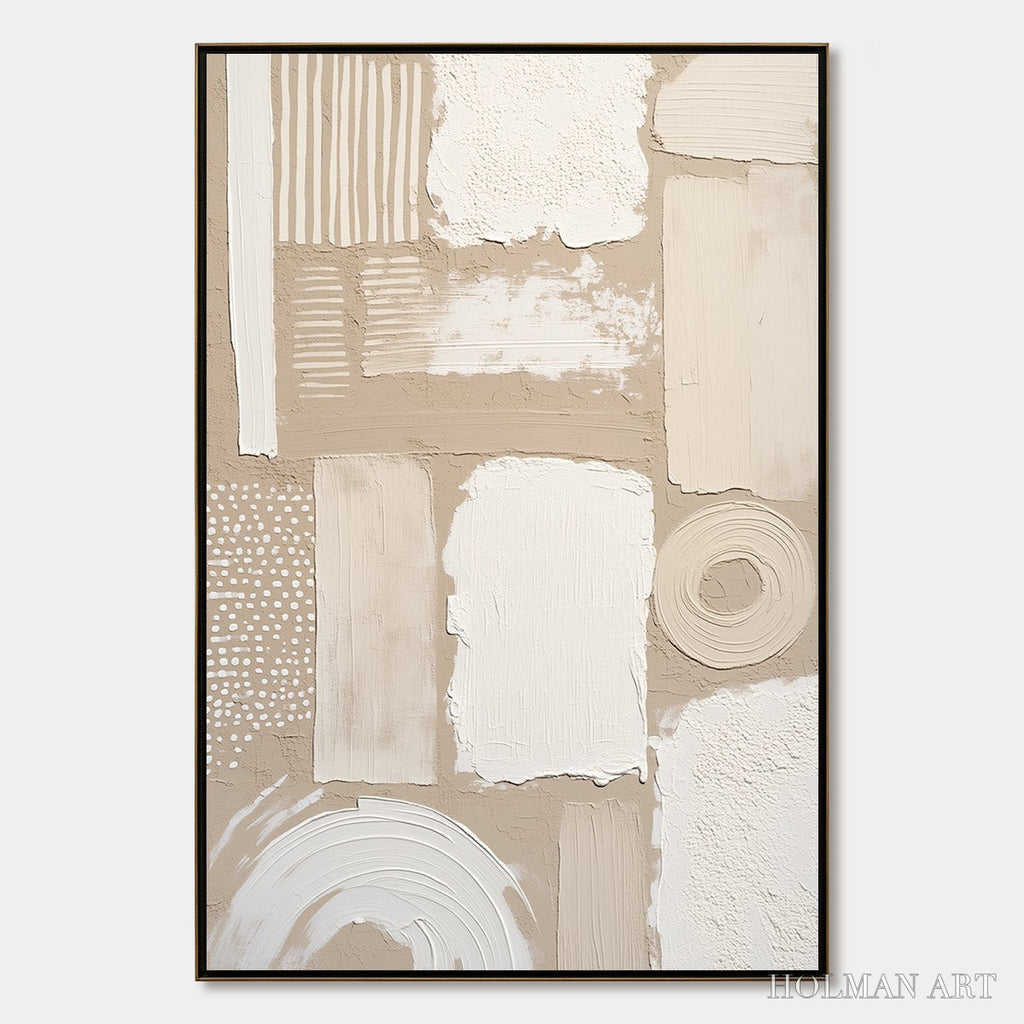 HOLMAN ART Terraforms – Textured Wabi-Sabi Abstract Painting in Neutral Tones - image 1