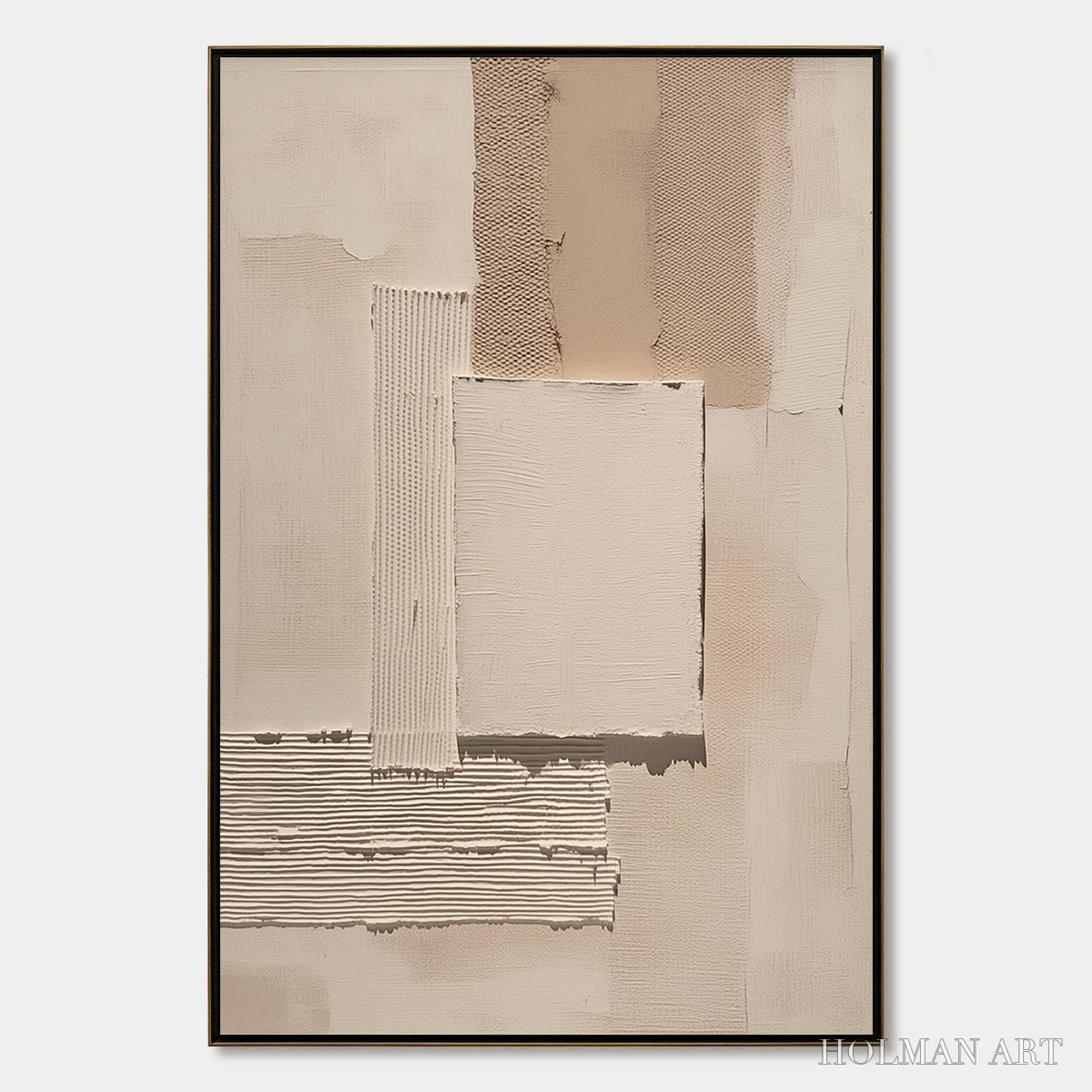 HOLMAN ART Terra Forma – Textured Wabi Sabi Abstract Beige - image 1