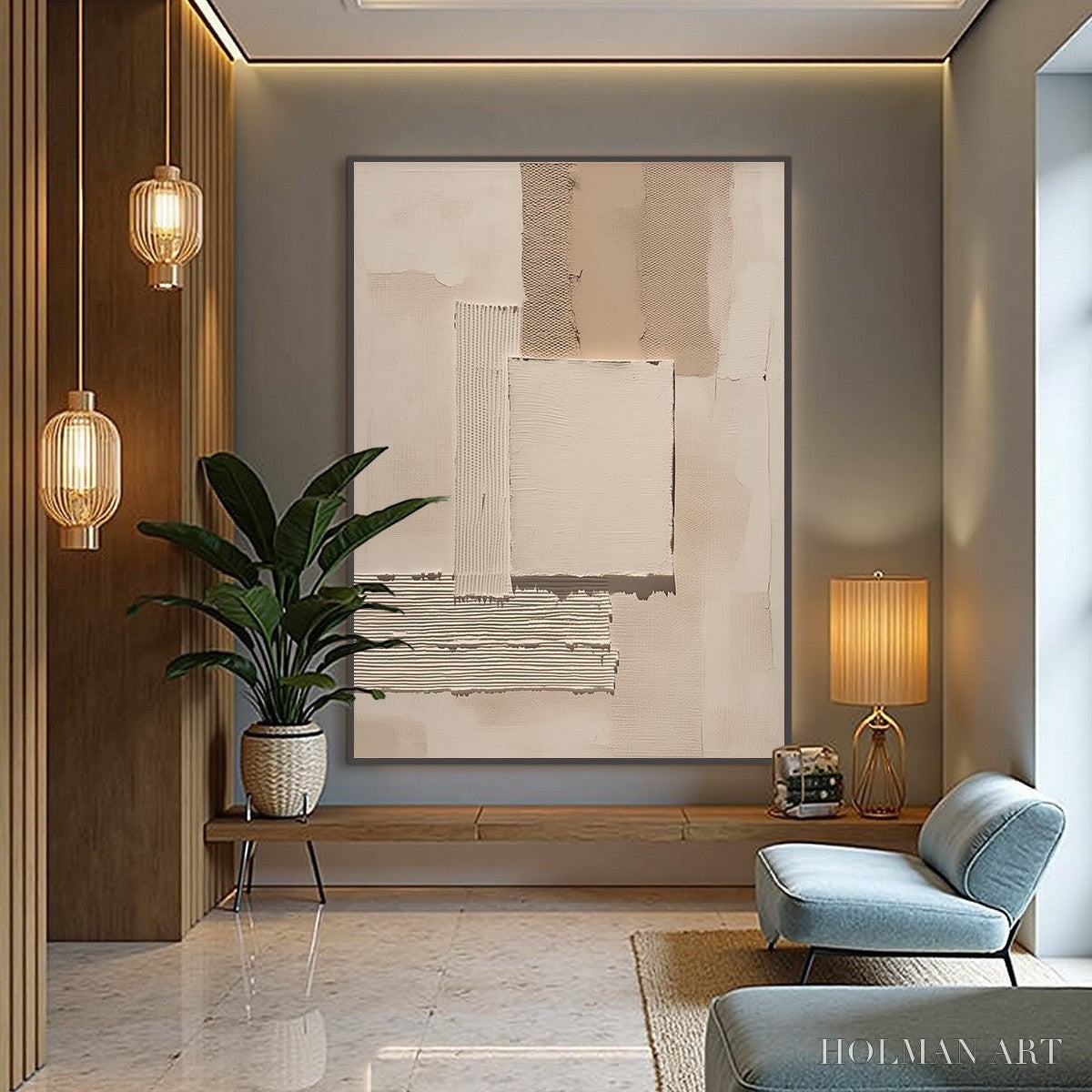 HOLMAN ART Terra Forma – Textured Wabi Sabi Abstract Beige - image 4
