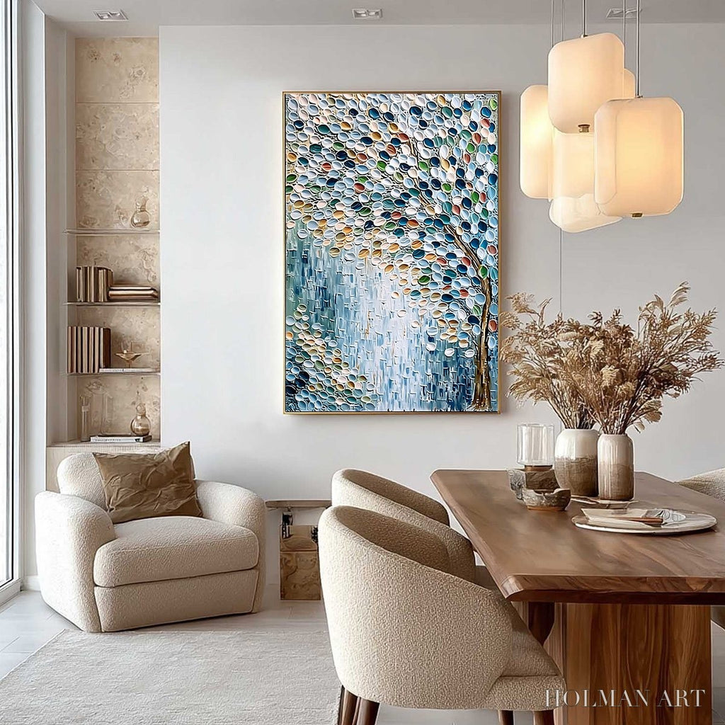 HOLMAN ART Mosaic Rain – Heavily Textured Impasto Tree of Life Painting - image 4