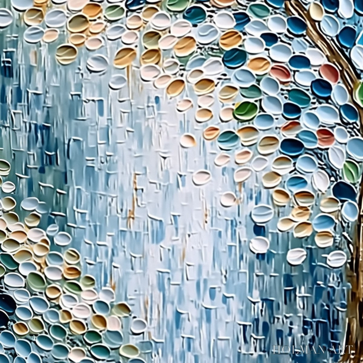 HOLMAN ART Mosaic Rain – Heavily Textured Impasto Tree of Life Painting - image 5