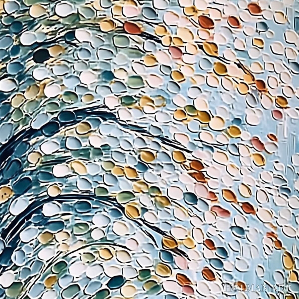 HOLMAN ART Cascading Petals – Heavy Texture Abstract Tree Impasto Painting - image 3