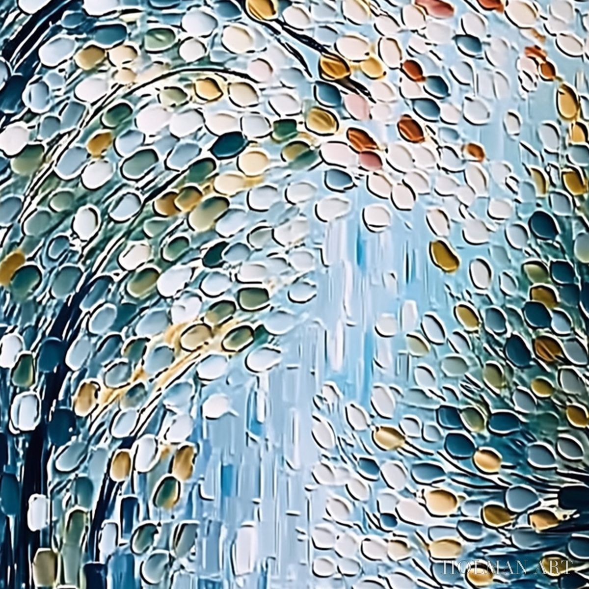 HOLMAN ART Cascading Petals – Heavy Texture Abstract Tree Impasto Painting - image 5
