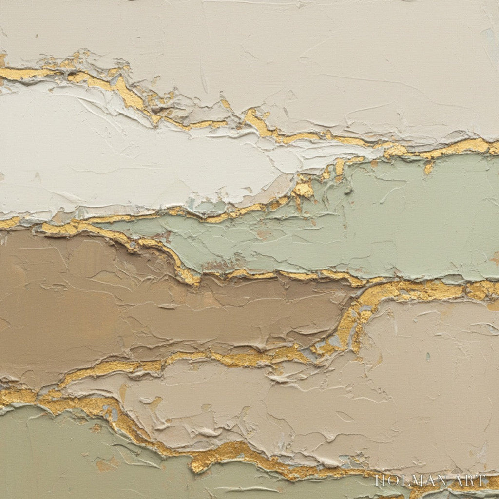 HOLMAN ART Strata – Textured Wabi Sabi Abstract Landscape Painting - image 3
