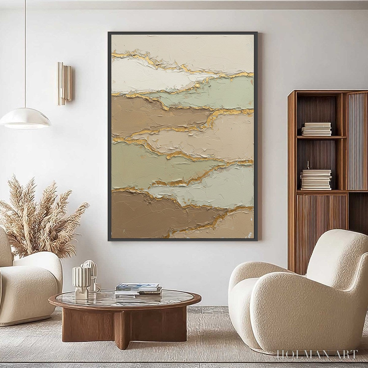 HOLMAN ART Strata – Textured Wabi Sabi Abstract Landscape Painting - image 4