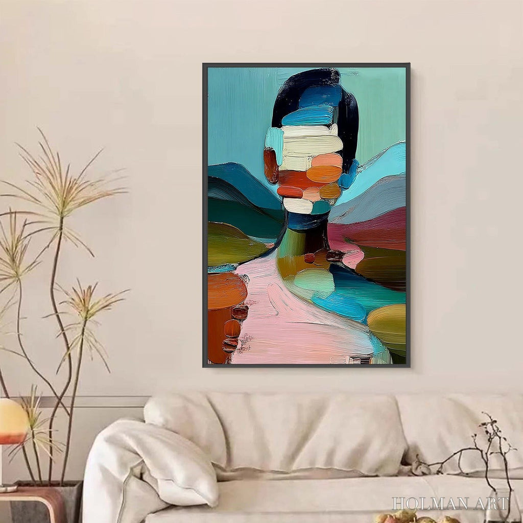 HOLMAN ART Mosaic of Being – Colorful Abstract Impasto Portrait - image 2