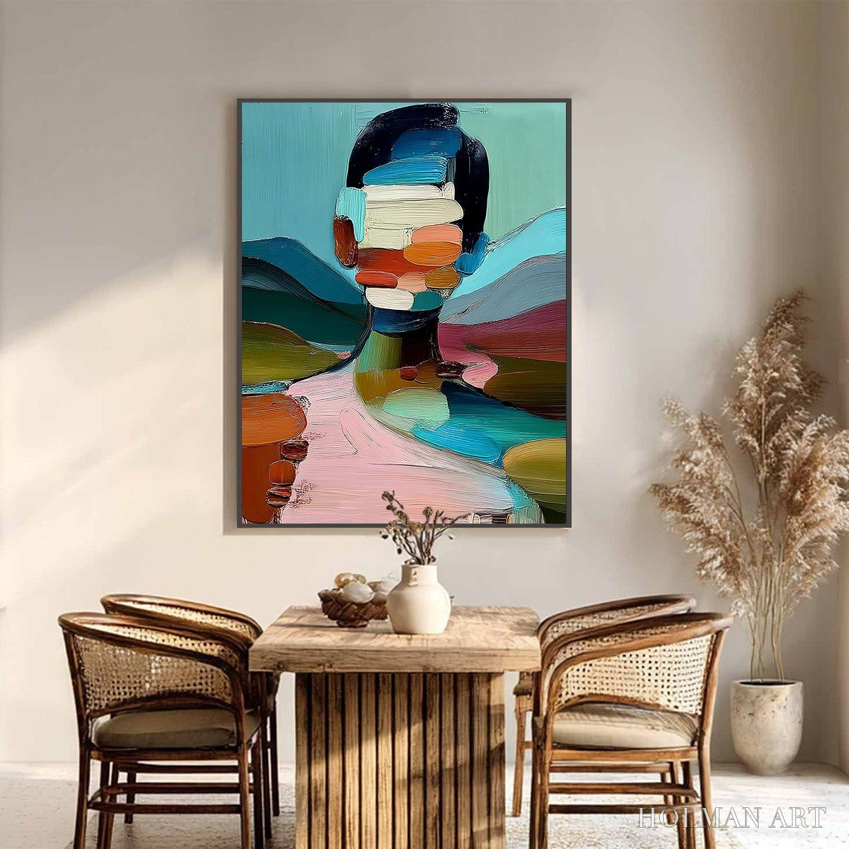 HOLMAN ART Mosaic of Being – Colorful Abstract Impasto Portrait - image 6