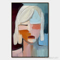 HOLMAN ART Inward Gaze – Expressive Abstract Portrait Oil Painting with Textured Brushstrokes - image 1