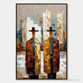 HOLMAN ART Metropolis Duo – Textured Palette Knife Painting of Figures in a City - image 1