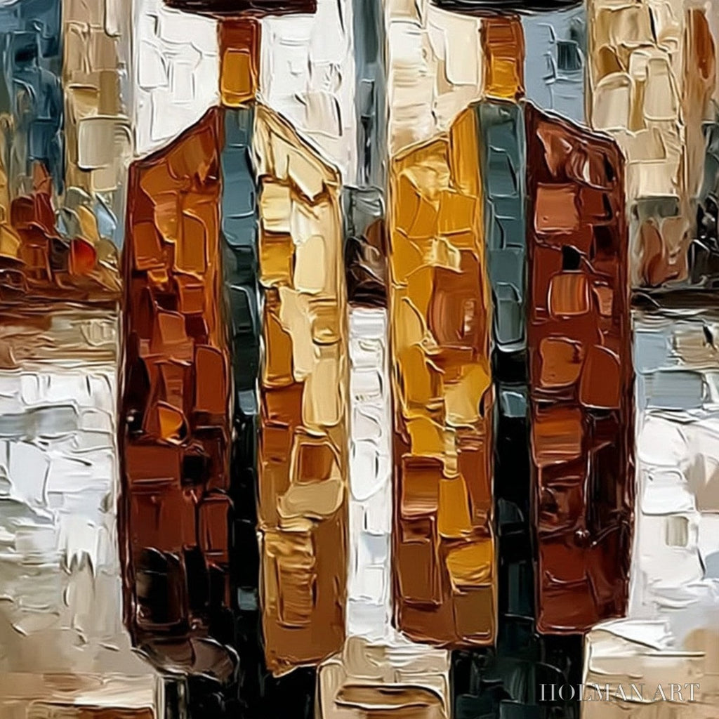 HOLMAN ART Metropolis Duo – Textured Palette Knife Painting of Figures in a City - image 5
