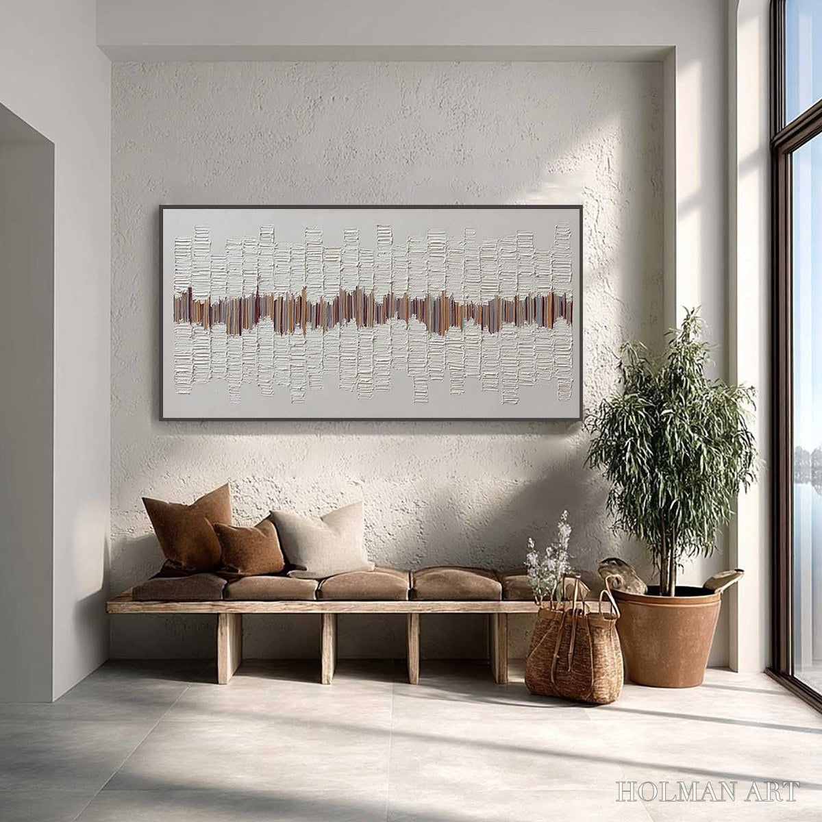 HOLMAN ART Echoes in Silence – Large Textured Minimalist Abstract - image 4