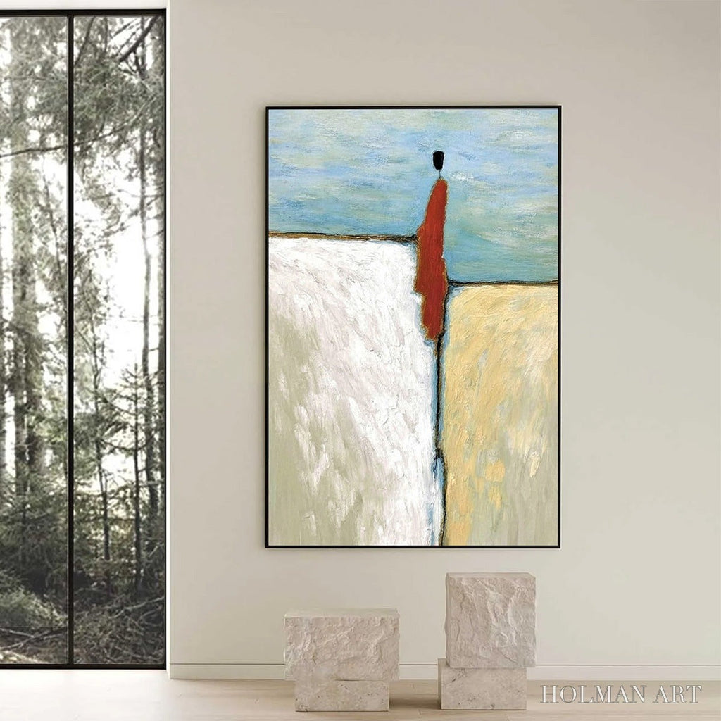 HOLMAN ART the Watcher – Minimalist Figurative Abstract Textured Painting - image 2