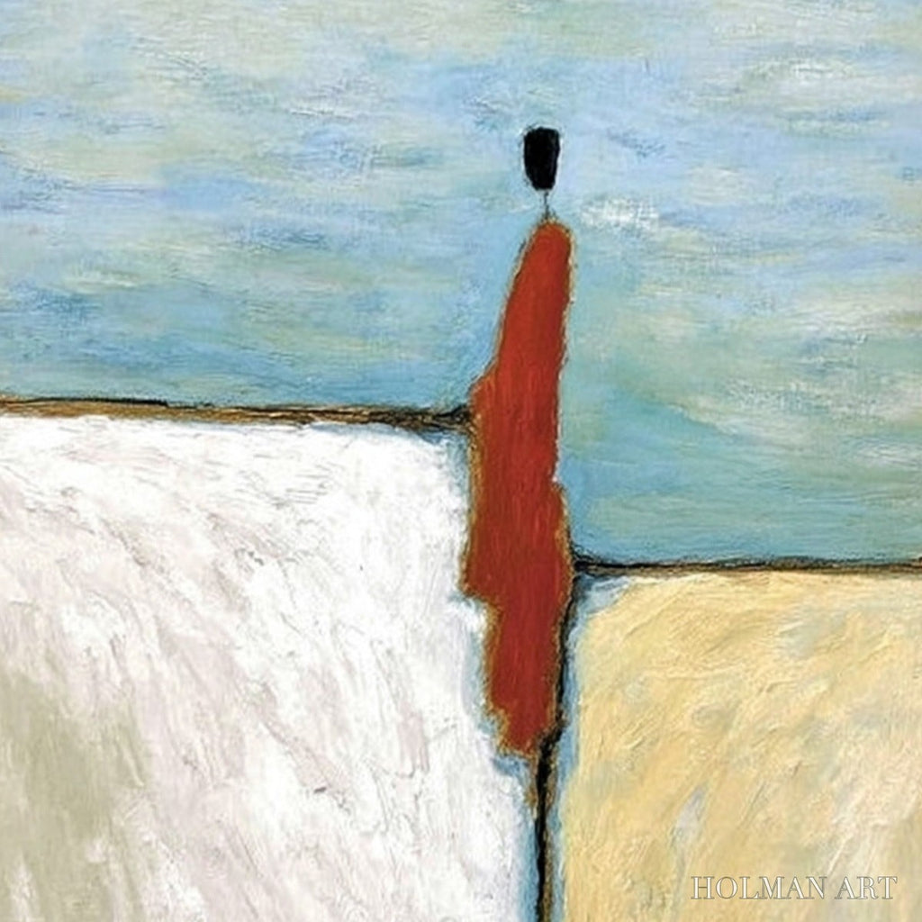 HOLMAN ART the Watcher – Minimalist Figurative Abstract Textured Painting - image 3