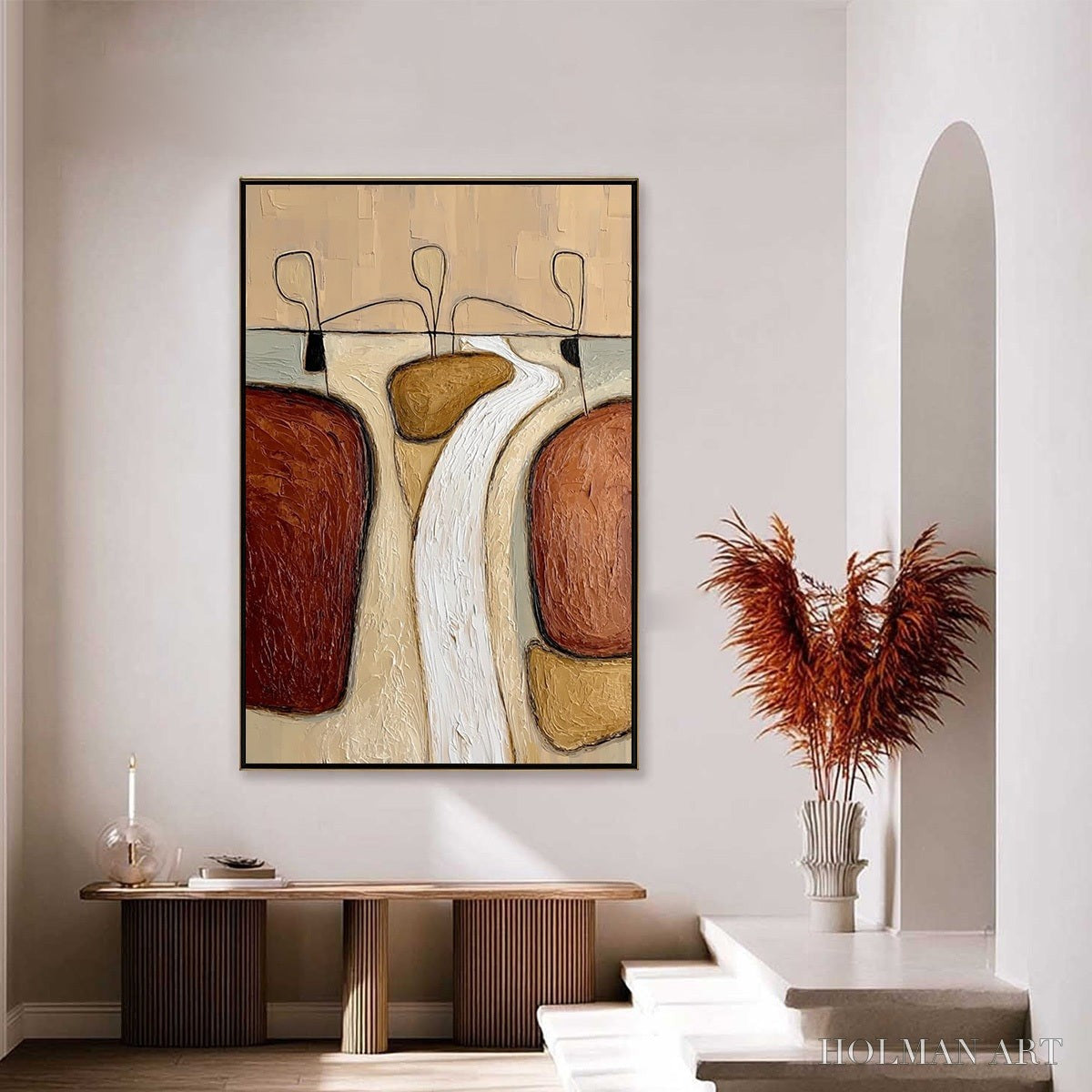 HOLMAN ART the Passage – Textured Wabi Sabi Abstract Earth Tone Painting - image 4