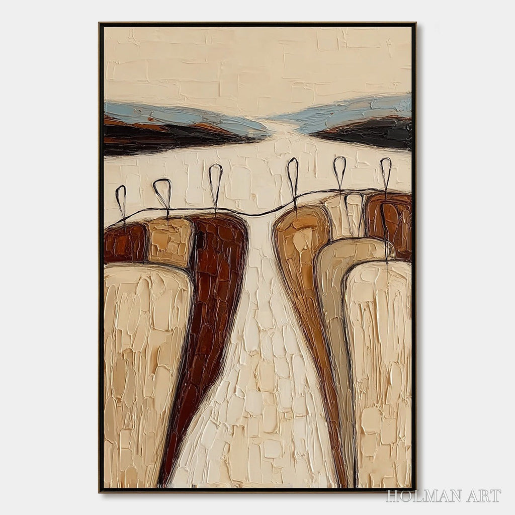 HOLMAN ART the Gathering – Textured Wabi Sabi Abstract Landscape Painting - image 1