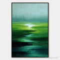 HOLMAN ART Verdant Reverie – Abstract Green Landscape Oil Painting - image 1