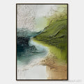 HOLMAN ART Verdant Path – Textured Wabi Sabi Abstract Landscape Painting - image 1
