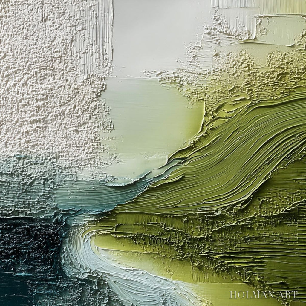 HOLMAN ART Verdant Path – Textured Wabi Sabi Abstract Landscape Painting - image 3