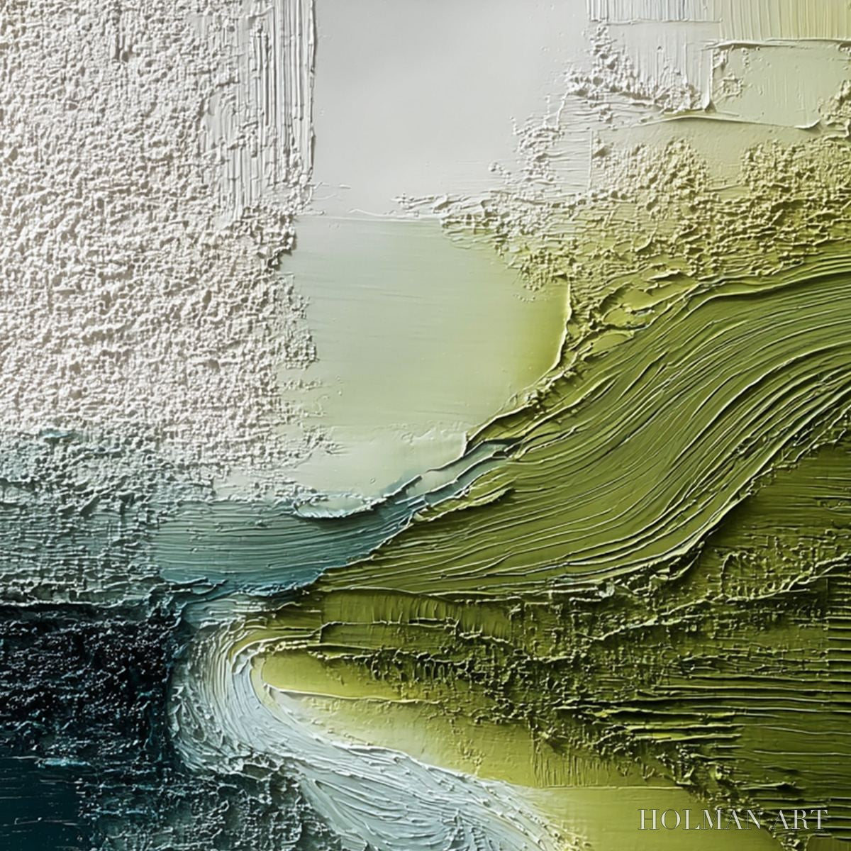 HOLMAN ART Verdant Path – Textured Wabi Sabi Abstract Landscape Painting - image 3