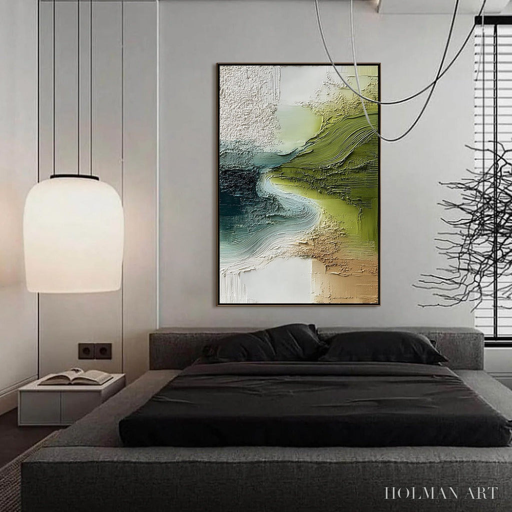 HOLMAN ART Verdant Path – Textured Wabi Sabi Abstract Landscape Painting - image 4
