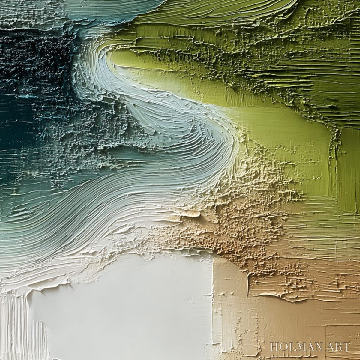 HOLMAN ART Verdant Path – Textured Wabi Sabi Abstract Landscape Painting - image 5