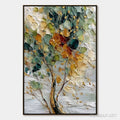 HOLMAN ART Emerald Jewel Tree – Textured Palette Knife Tree Painting with Golden Accents - image 1
