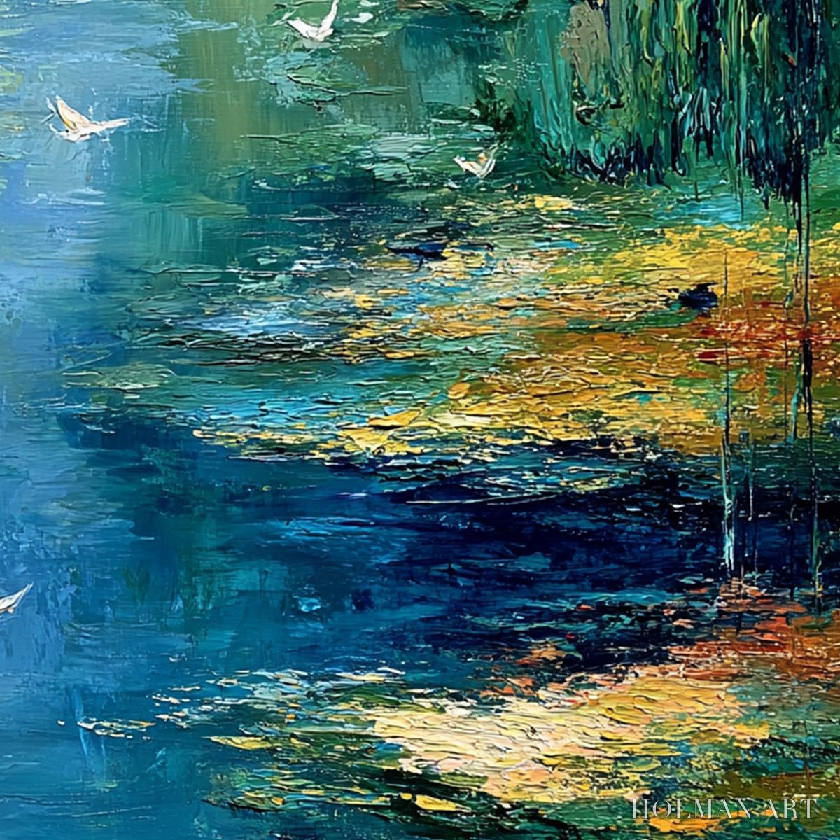 HOLMAN ART Azure Journey – Textured Abstract River Landscape Painting - image 5