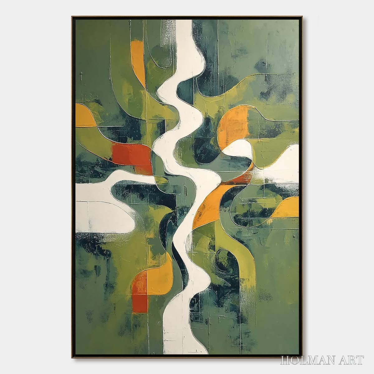 HOLMAN ART Veridian Flow – Textured Modern Abstract Landscape Painting - image 1