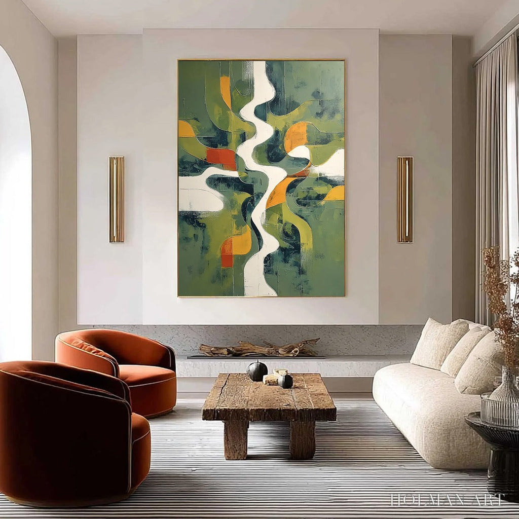 HOLMAN ART Veridian Flow – Textured Modern Abstract Landscape Painting - image 2