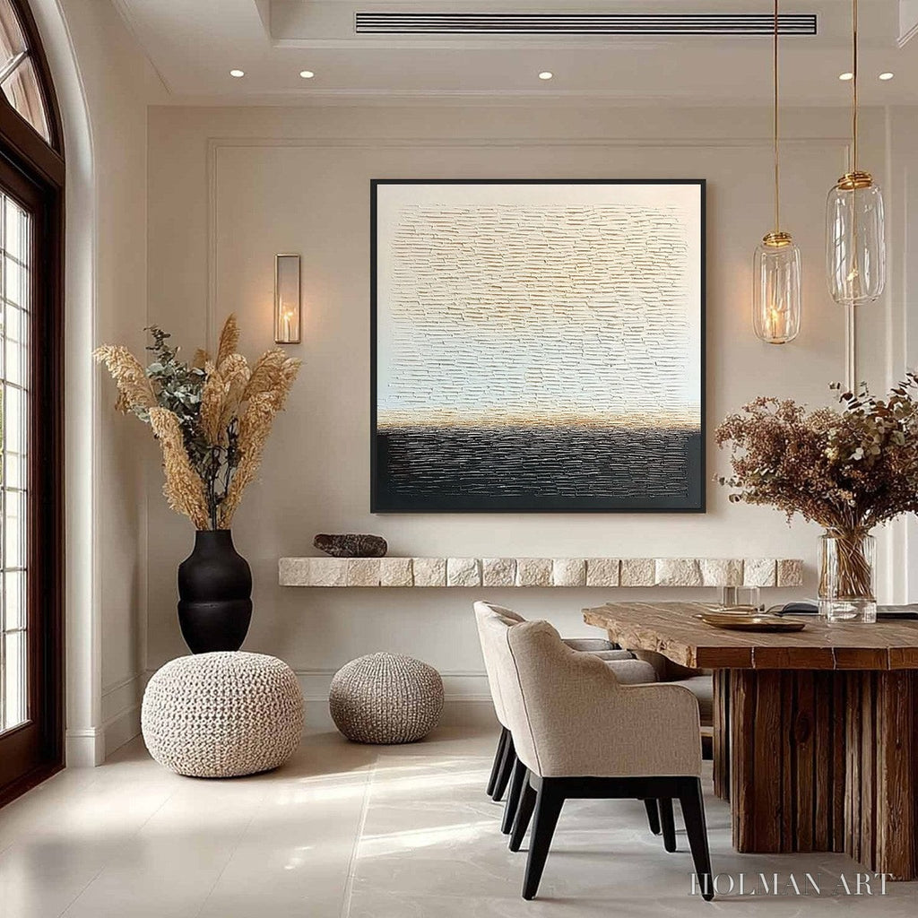 HOLMAN ART Echoes of Stillness – Large Square Textured Minimalist Abstract Painting - image 6