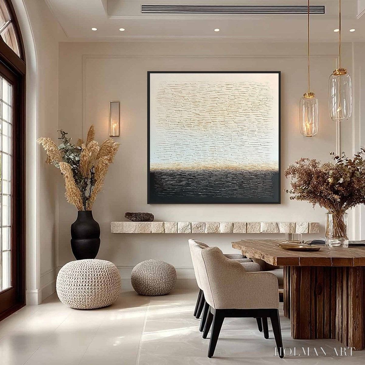 HOLMAN ART Echoes of Stillness – Large Square Textured Minimalist Abstract Painting - image 6