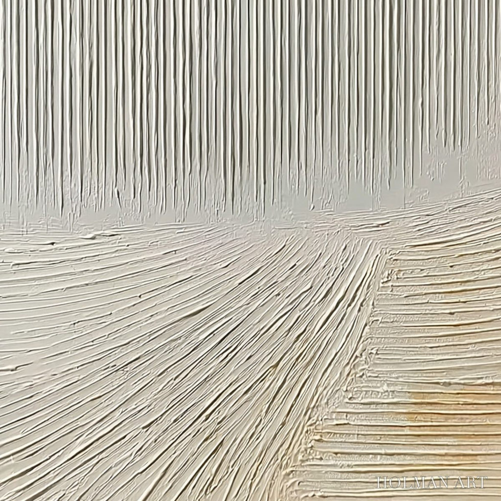 HOLMAN ART Convergence – Textured Minimalist Wabi Sabi Abstract Painting in White - image 5