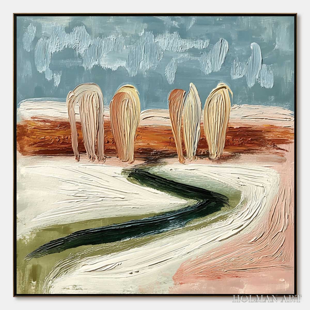HOLMAN ART Coastal Sentinels | Textured Abstract Landscape Oil Painting - image 1