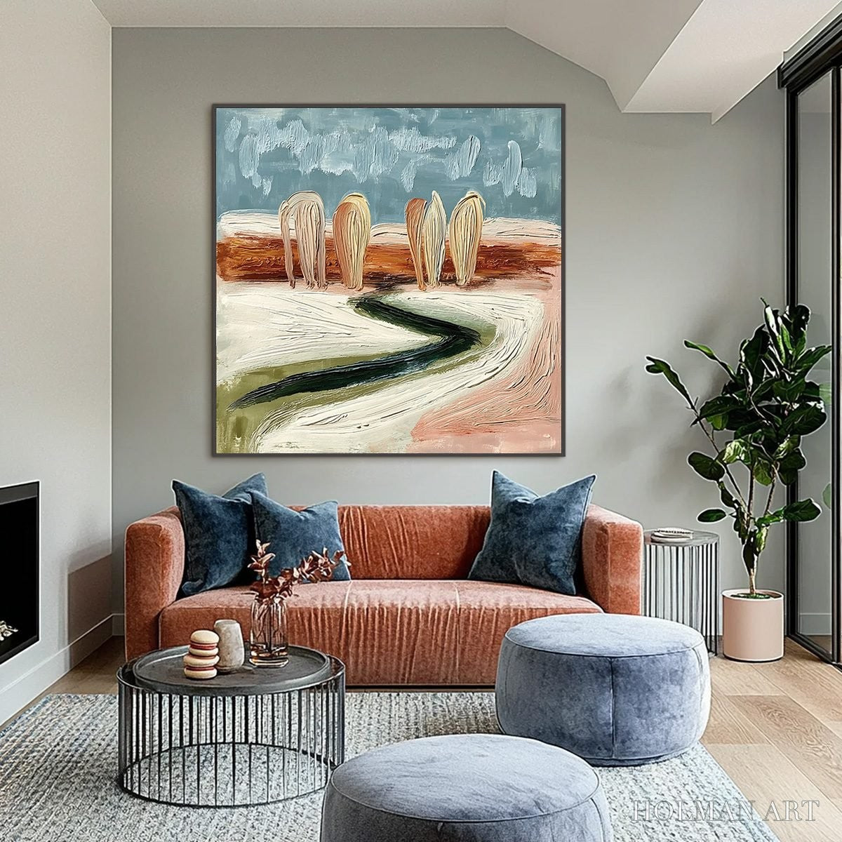 HOLMAN ART Coastal Sentinels | Textured Abstract Landscape Oil Painting - image 2