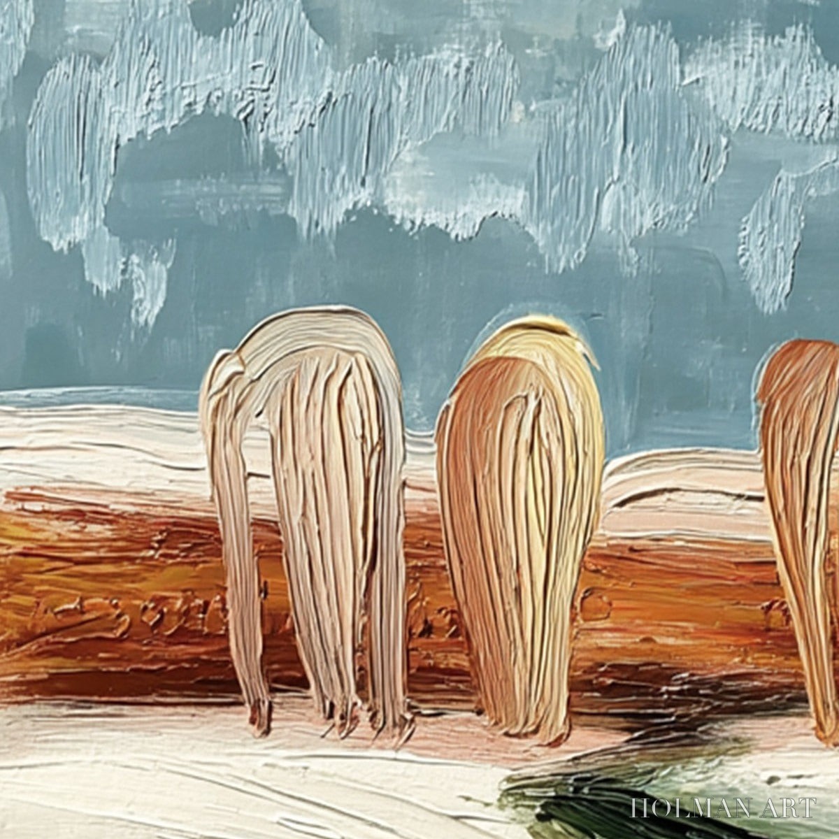 HOLMAN ART Coastal Sentinels | Textured Abstract Landscape Oil Painting - image 3