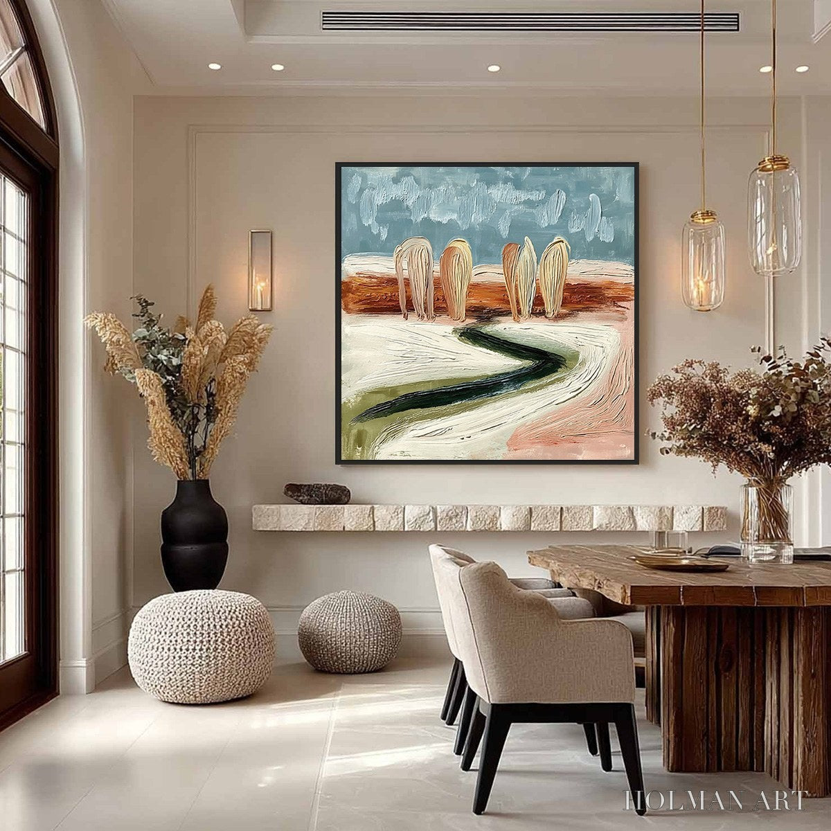 HOLMAN ART Coastal Sentinels | Textured Abstract Landscape Oil Painting - image 4
