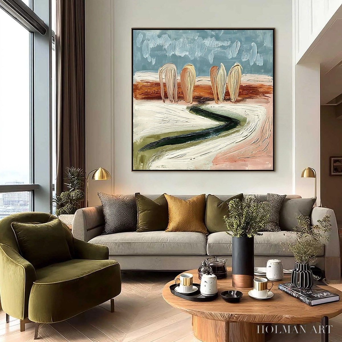 HOLMAN ART Coastal Sentinels | Textured Abstract Landscape Oil Painting - image 6