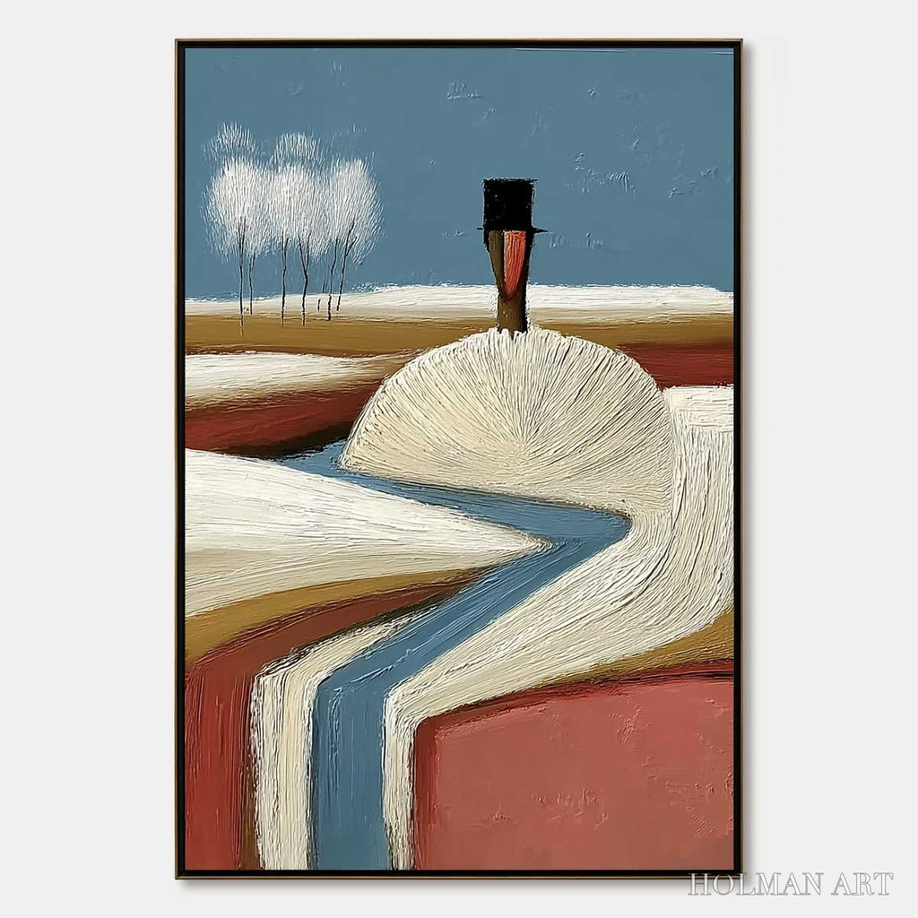 HOLMAN ART the Silent Journey – Textured Wabi Sabi Abstract Landscape Painting - image 1