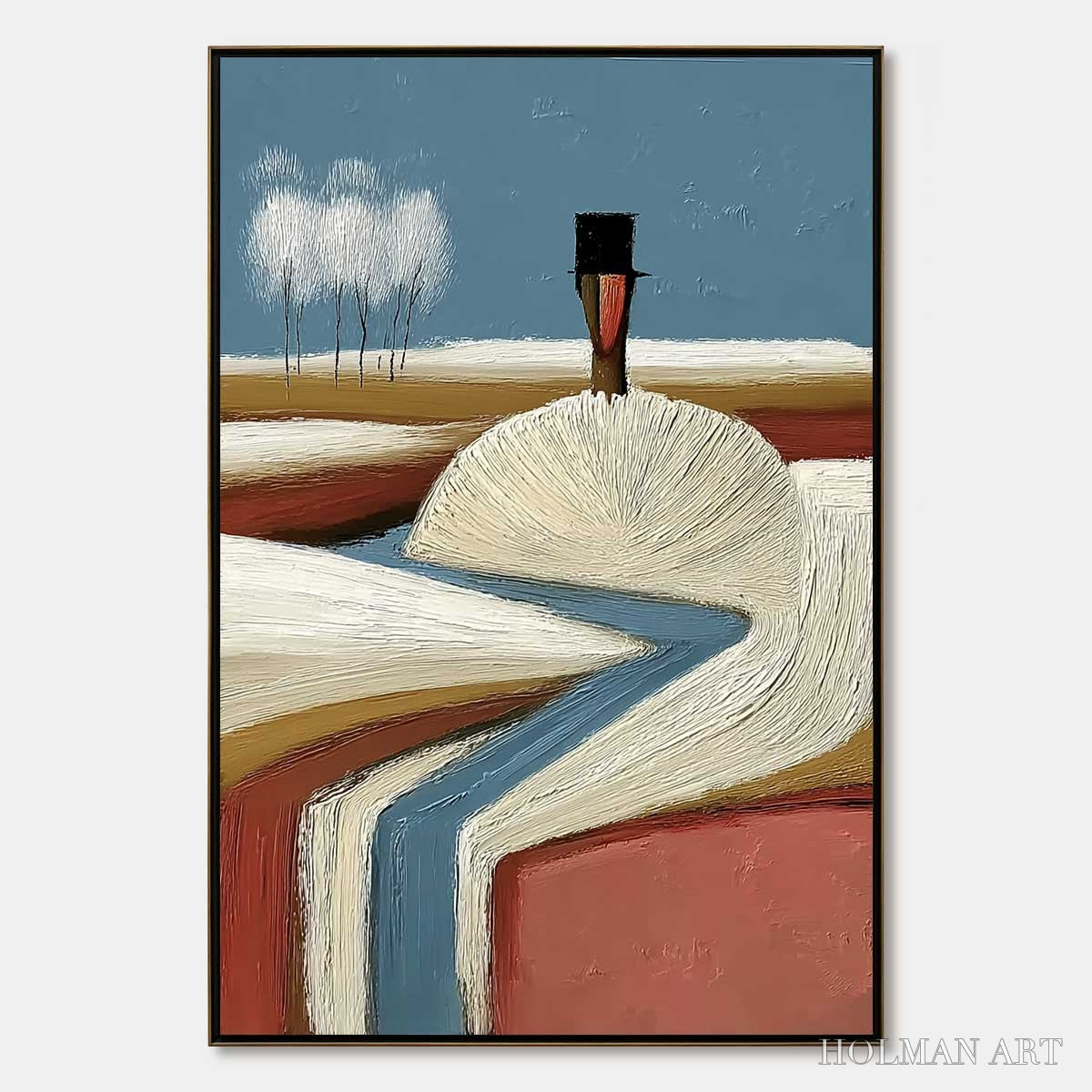 HOLMAN ART the Silent Journey – Textured Wabi Sabi Abstract Landscape Painting - image 1