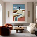 HOLMAN ART the Silent Journey – Textured Wabi Sabi Abstract Landscape Painting - image 2