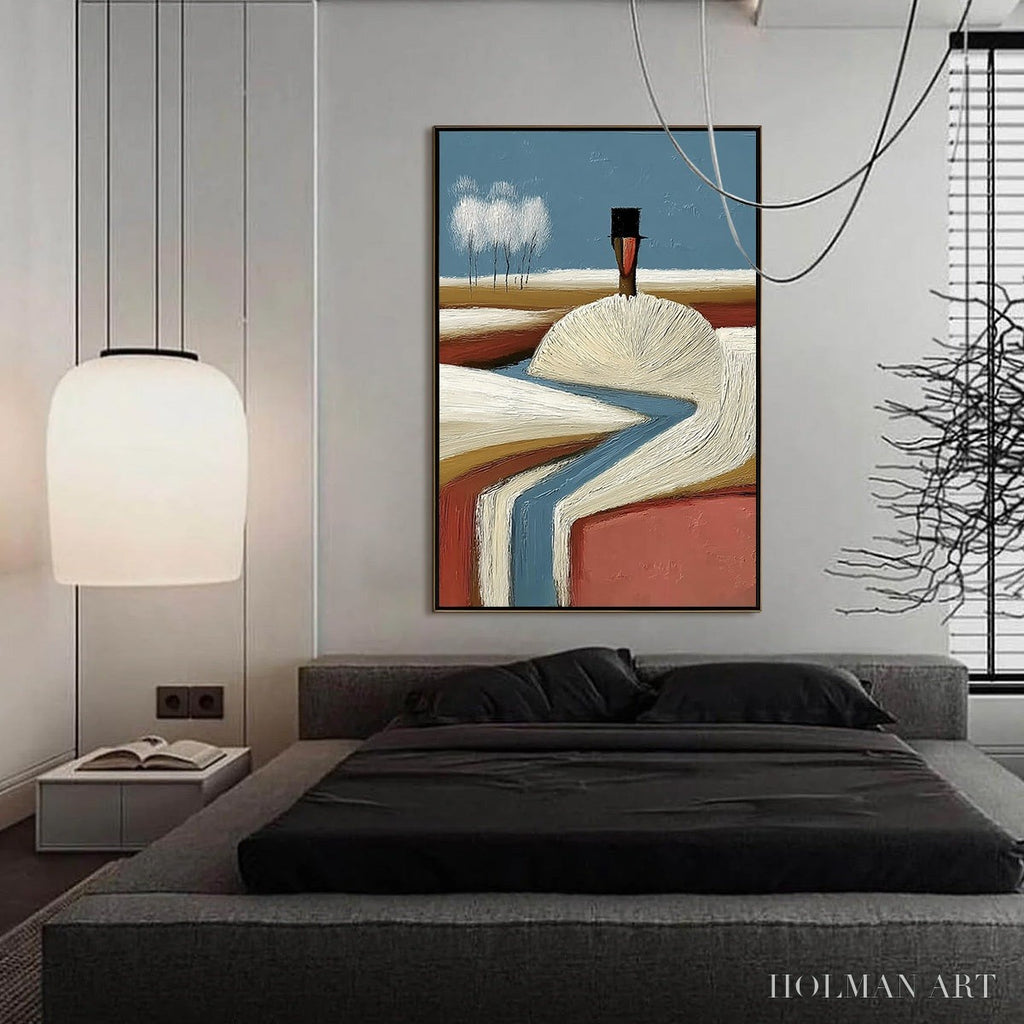 HOLMAN ART the Silent Journey – Textured Wabi Sabi Abstract Landscape Painting - image 4