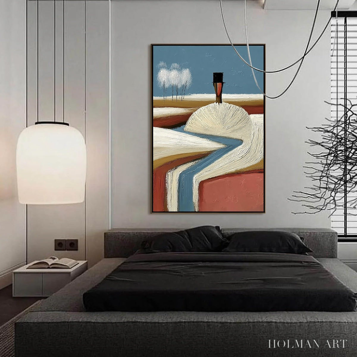 HOLMAN ART the Silent Journey – Textured Wabi Sabi Abstract Landscape Painting - image 4