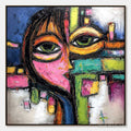 HOLMAN ART Kaleidoscope Gaze – Colorful Abstract Portrait Impasto Oil Painting - image 1